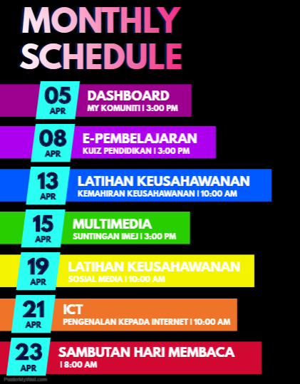 JADUAL AKTIVITI APRIL 2019