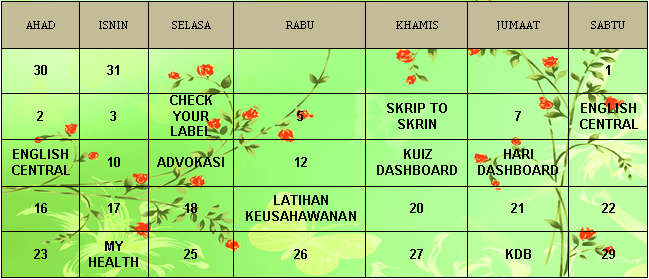 JADUAL AKTIVITI JULAI