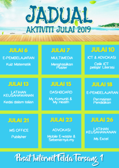 JADUAL AKTIVITI JULAI 2019