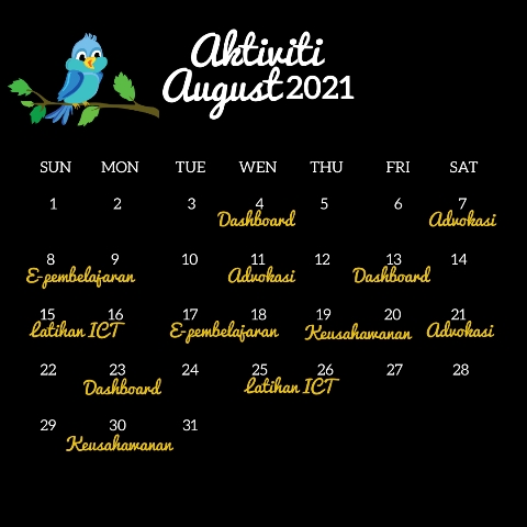 JADUAL AKTIVITI OGOS 2021