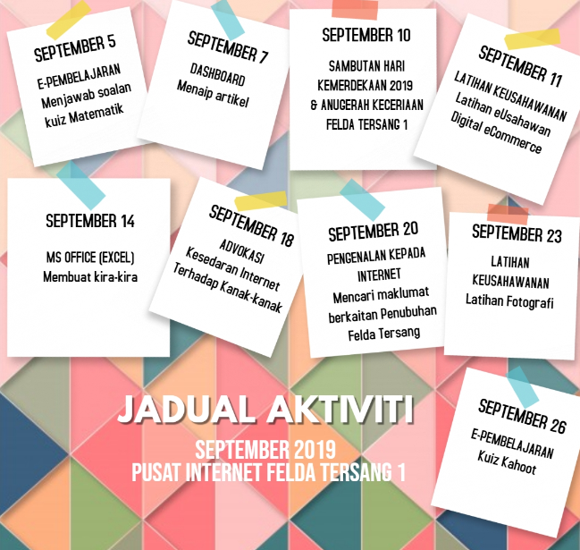 JADUAL AKTIVITI SEPT 2019